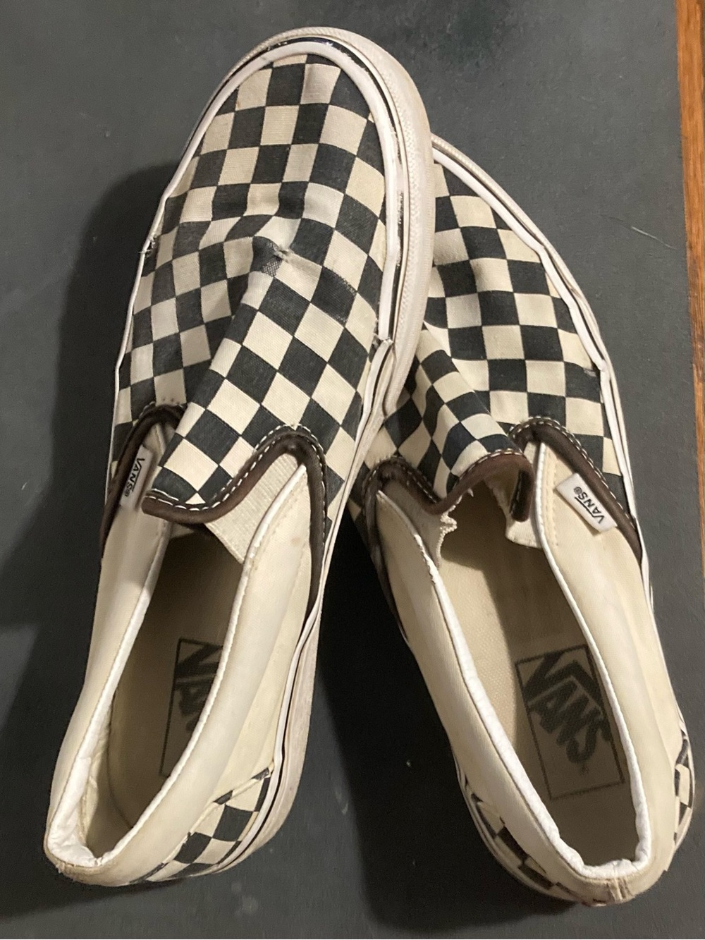 Vans Checkerboard Slip-On in Black and White